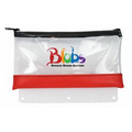 Deluxe Clear Vinyl Pencil Pouch w/ Expanded Vinyl Panel & Binder Adapter